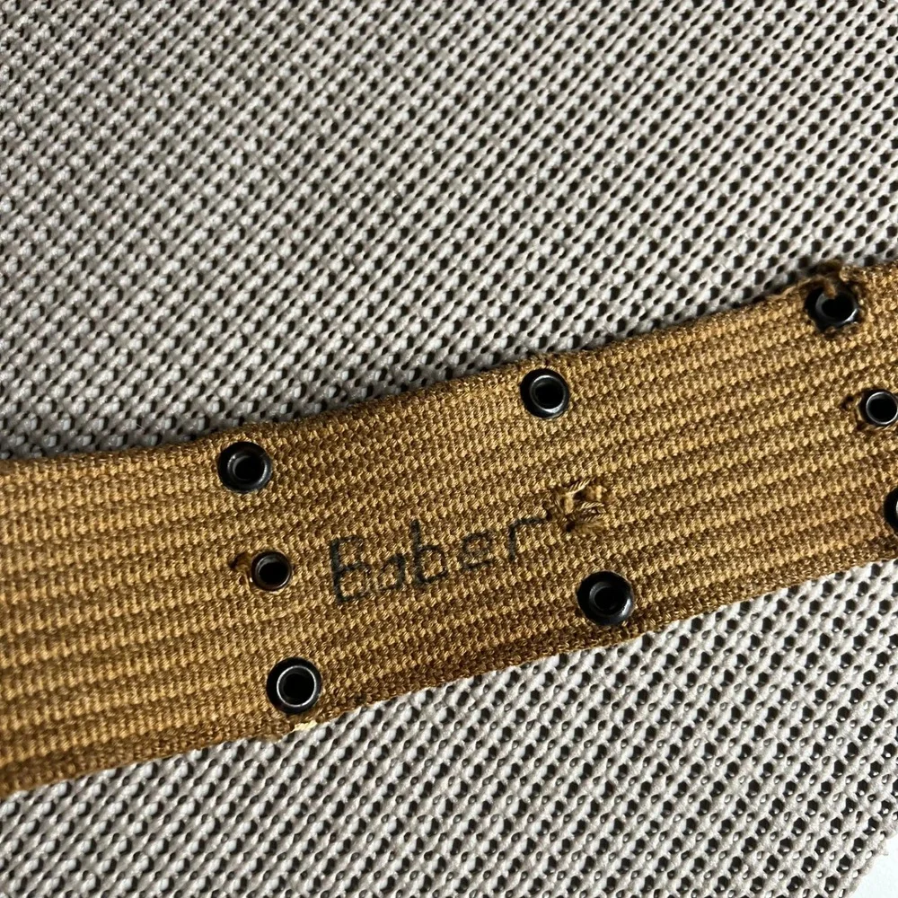 Vintage US Military Khaki Canvas Pistol Belt Web Gear US Stencil T-Buckle